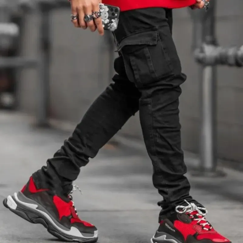Men's Slim Fit Micro-Elastic Cargo Jeans