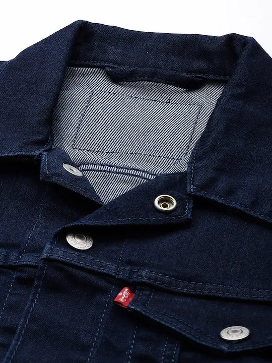 Men's Solid Shirt Collar Denim Jacket