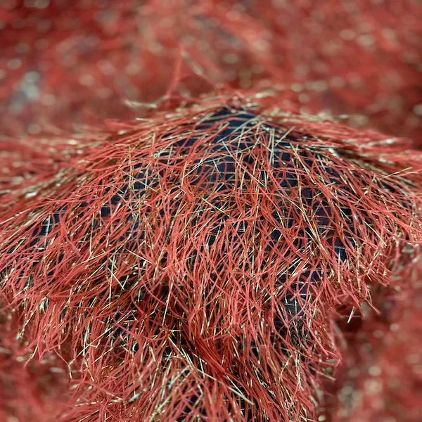 Metallic Faux Fur Tinsel Ostrich Feather Fabric