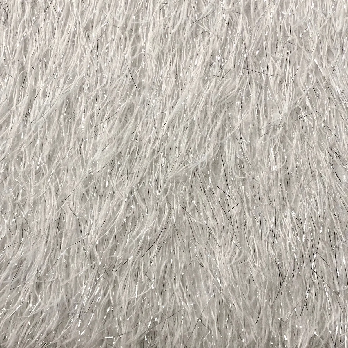 Metallic Faux Fur Tinsel Ostrich Feather Fabric