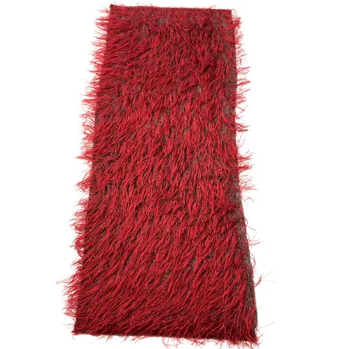 Metallic Faux Fur Tinsel Ostrich Feather Fabric