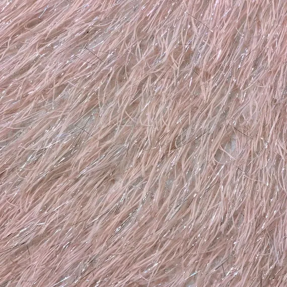 Metallic Faux Fur Tinsel Ostrich Feather Fabric