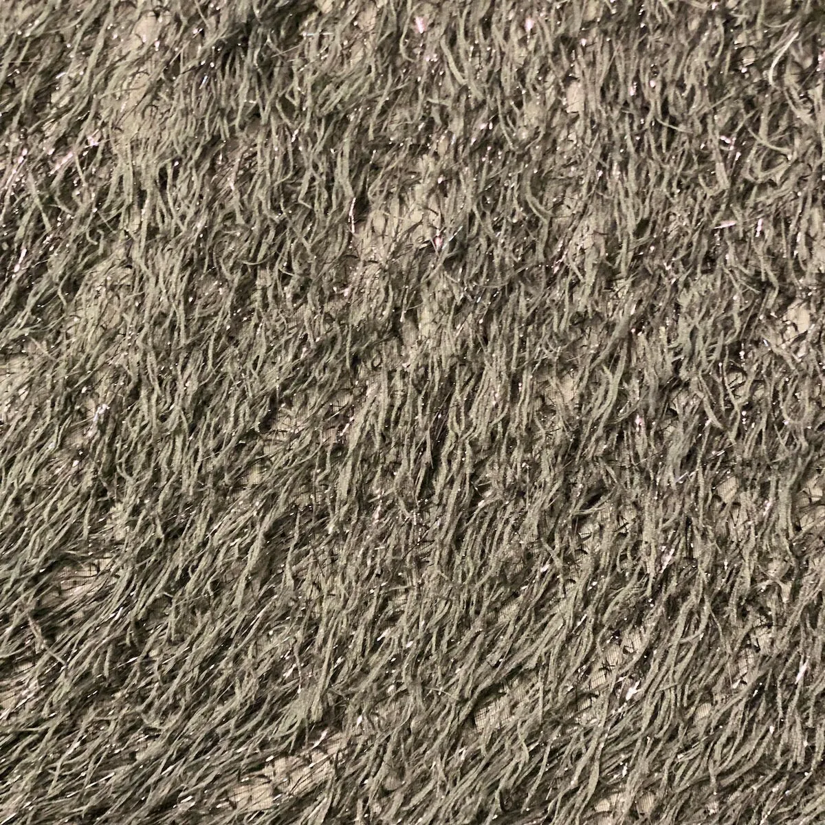 Metallic Faux Fur Tinsel Ostrich Feather Fabric