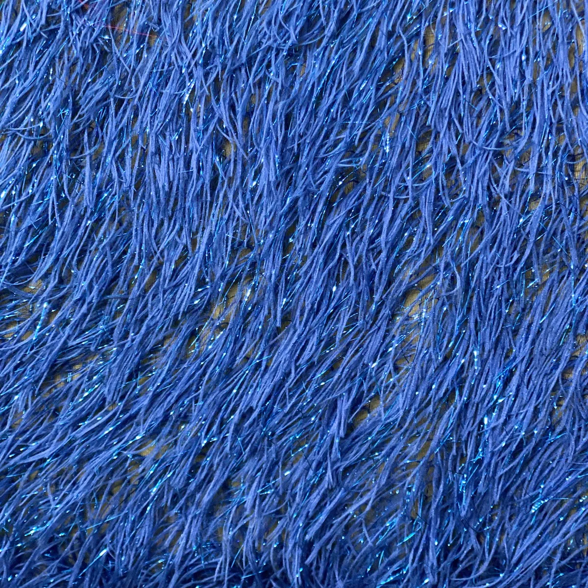 Metallic Faux Fur Tinsel Ostrich Feather Fabric