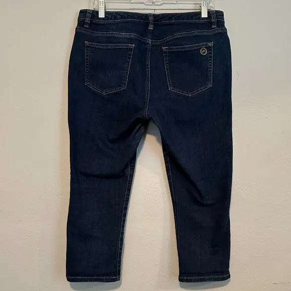 Micheal Kors Women's Skinny Capri Cropped Dark Wash Denim Jeans Size 10