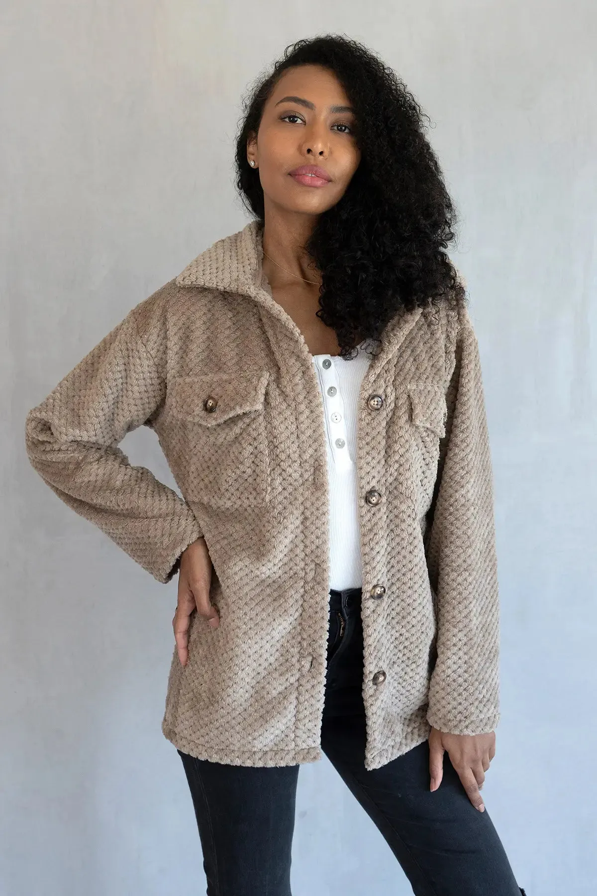 Mitsy | Solid Textured Shacket