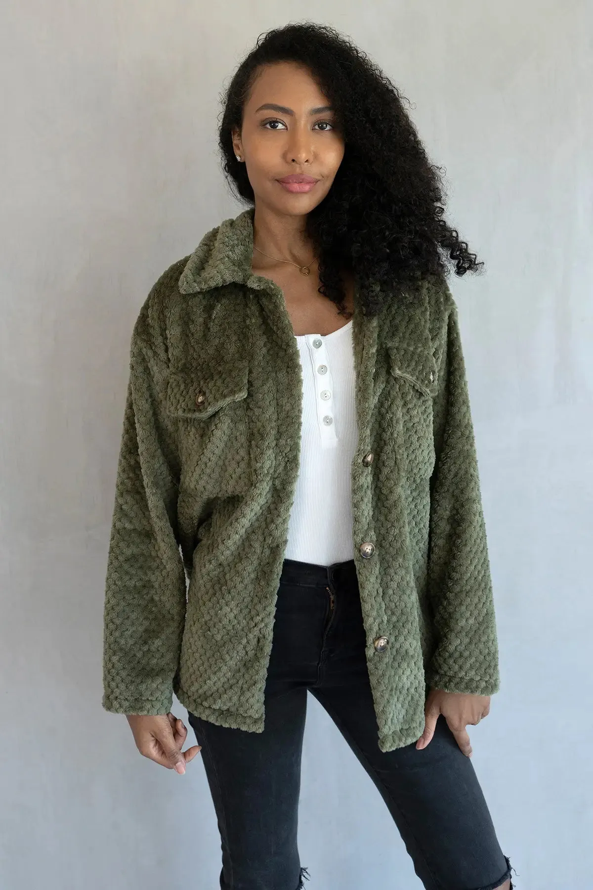 Mitsy | Solid Textured Shacket