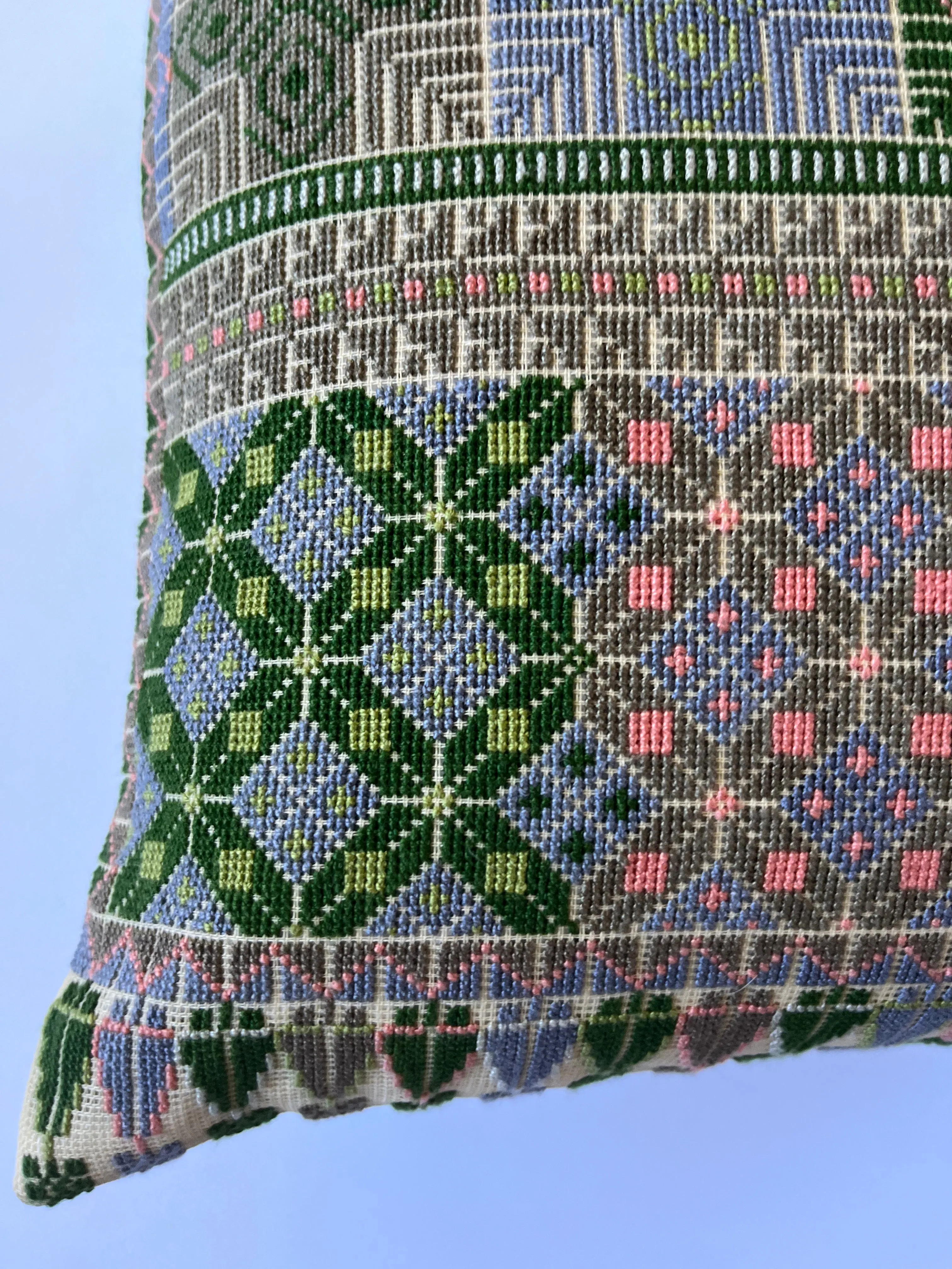 Moon and Feathers  - Coral and Olive