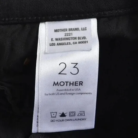 Mother Insider Crop Step Stipe Jeans Black Ankle Size  23