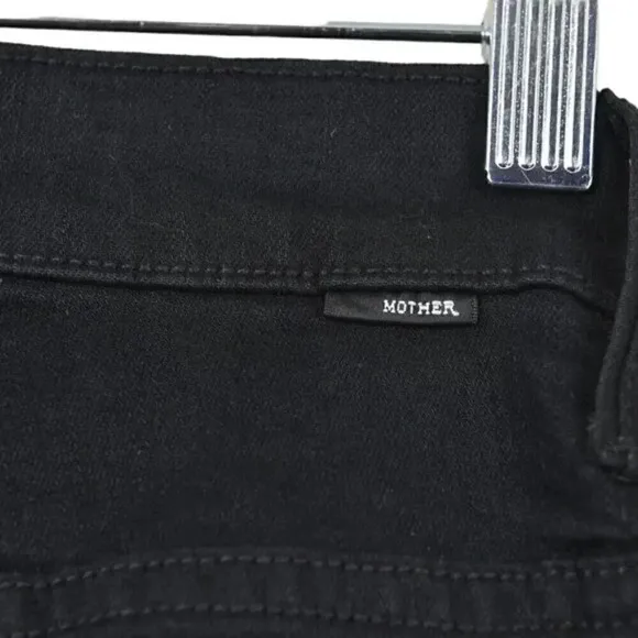 Mother Insider Crop Step Stipe Jeans Black Ankle Size  23
