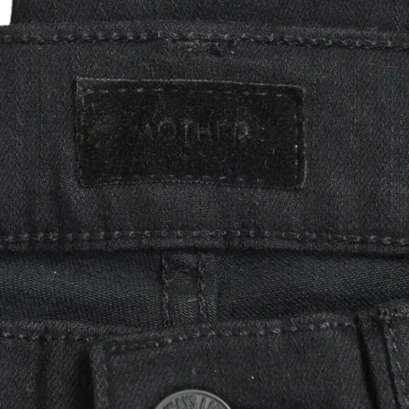 Mother Insider Crop Step Stipe Jeans Black Ankle Size  23