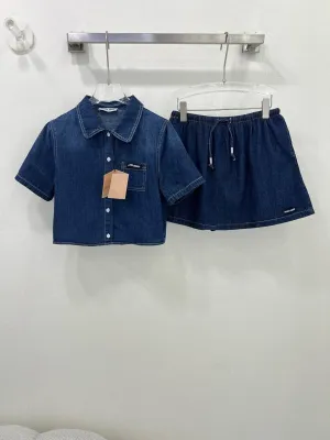 MU 25 new denim skirt suit