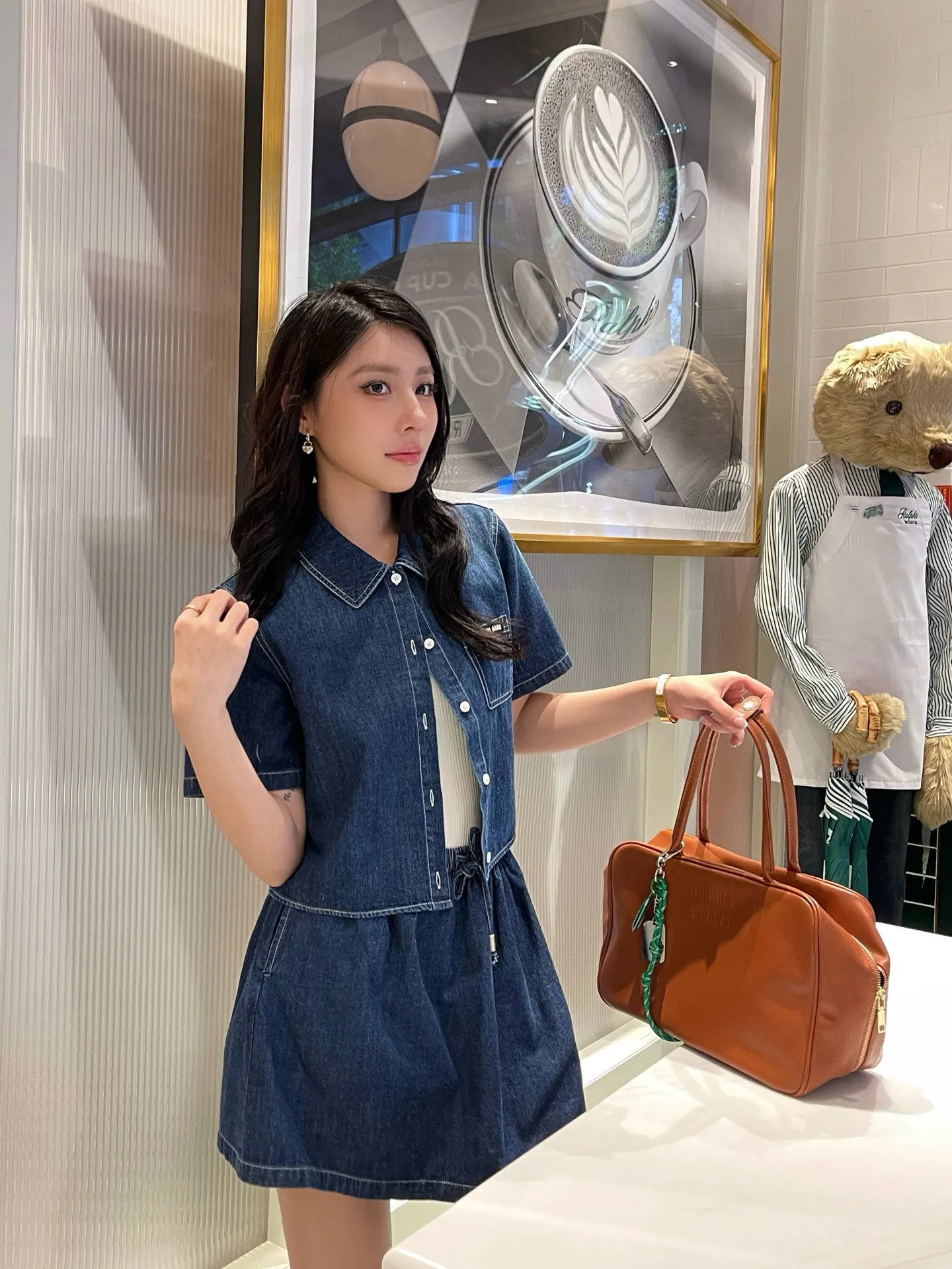 MU 25 new denim skirt suit