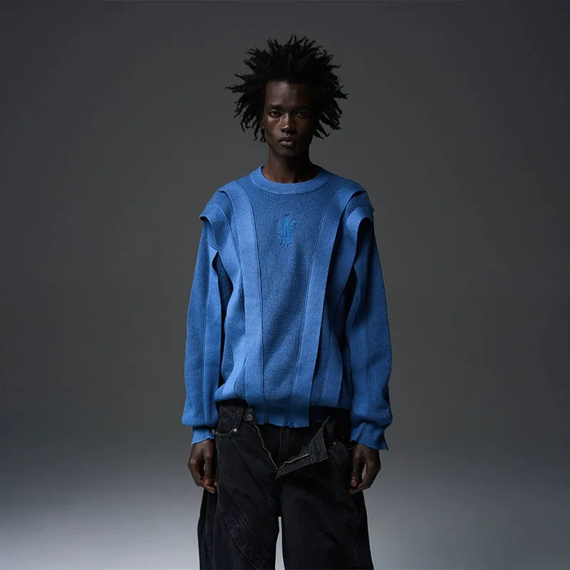 Multi-Textured Round Neck Sweater