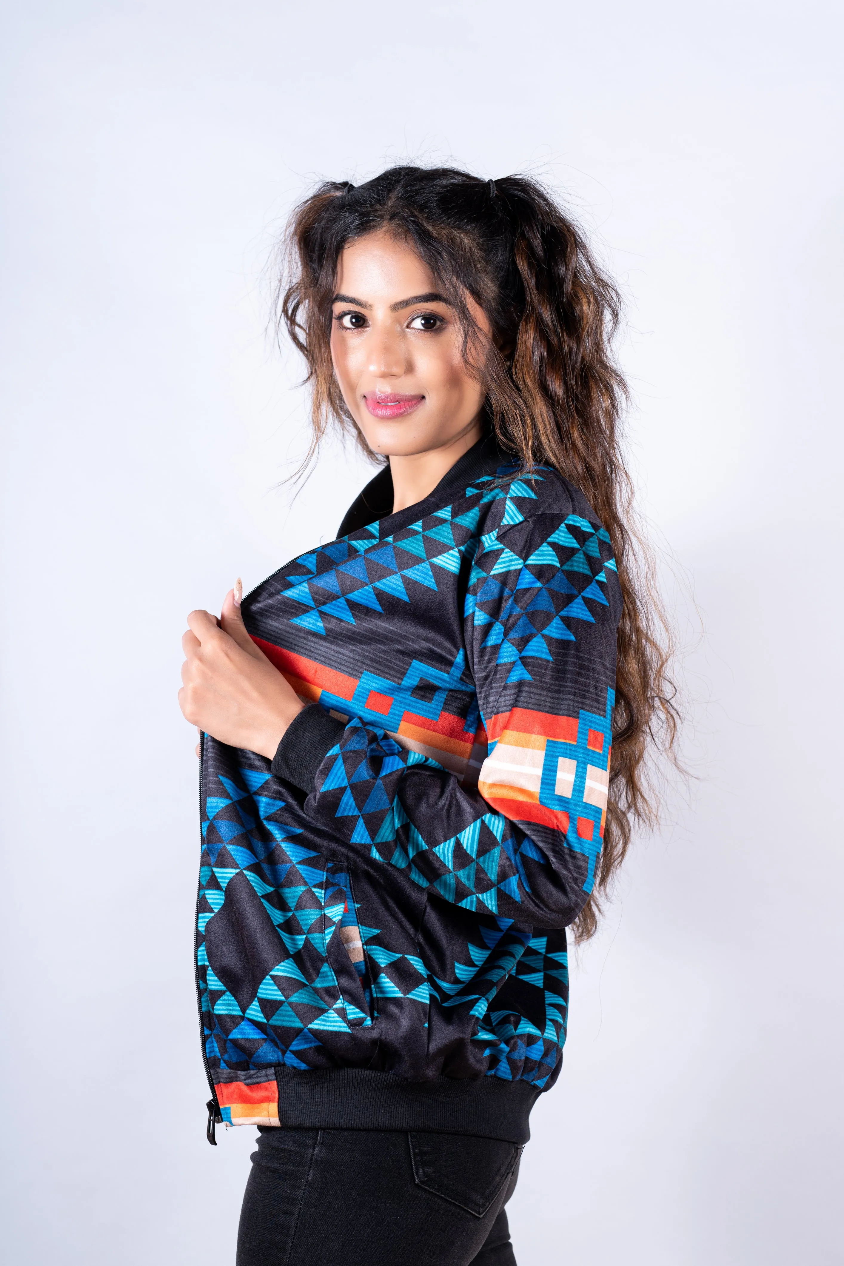 Multicolor Pendleton Printed Jacket For Women