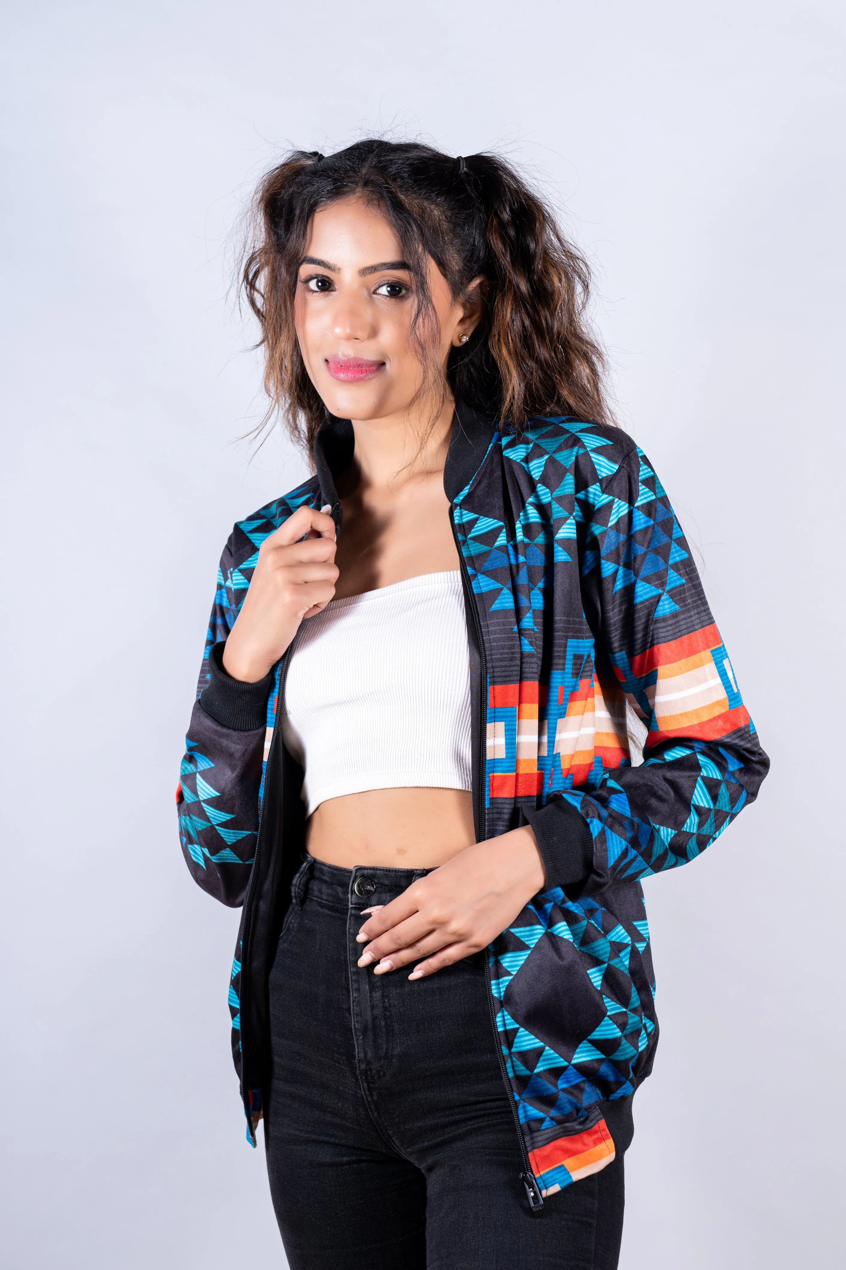 Multicolor Pendleton Printed Jacket For Women