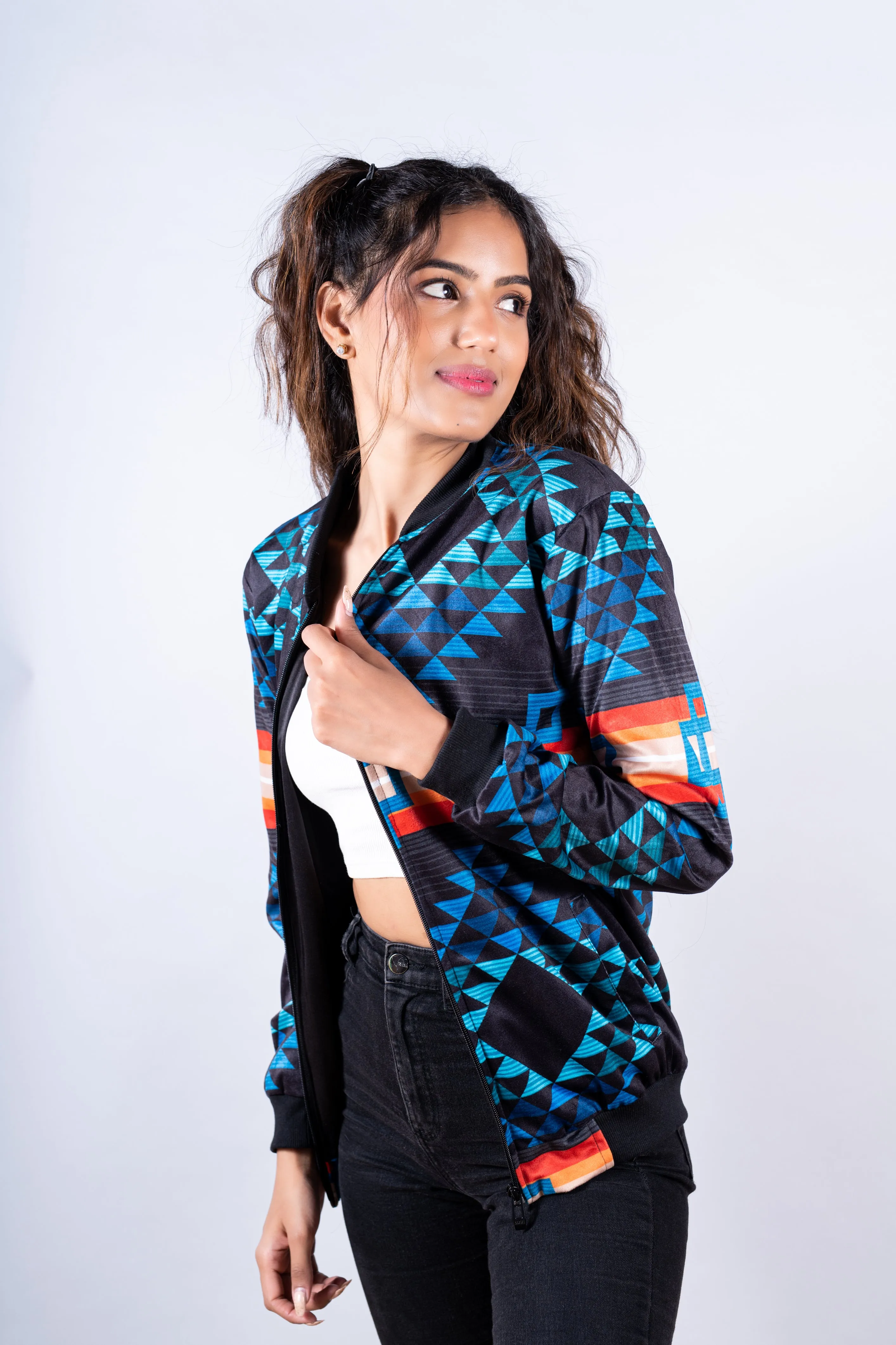 Multicolor Pendleton Printed Jacket For Women