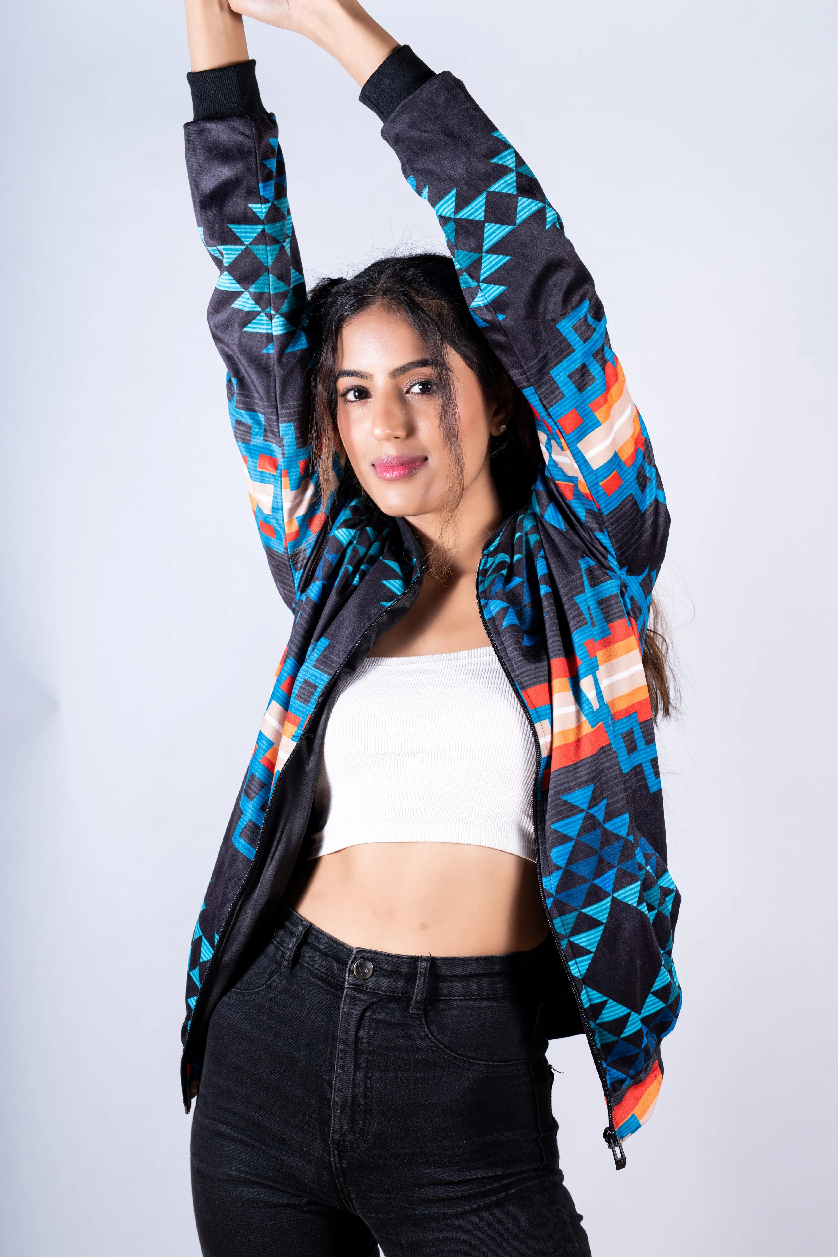 Multicolor Pendleton Printed Jacket For Women