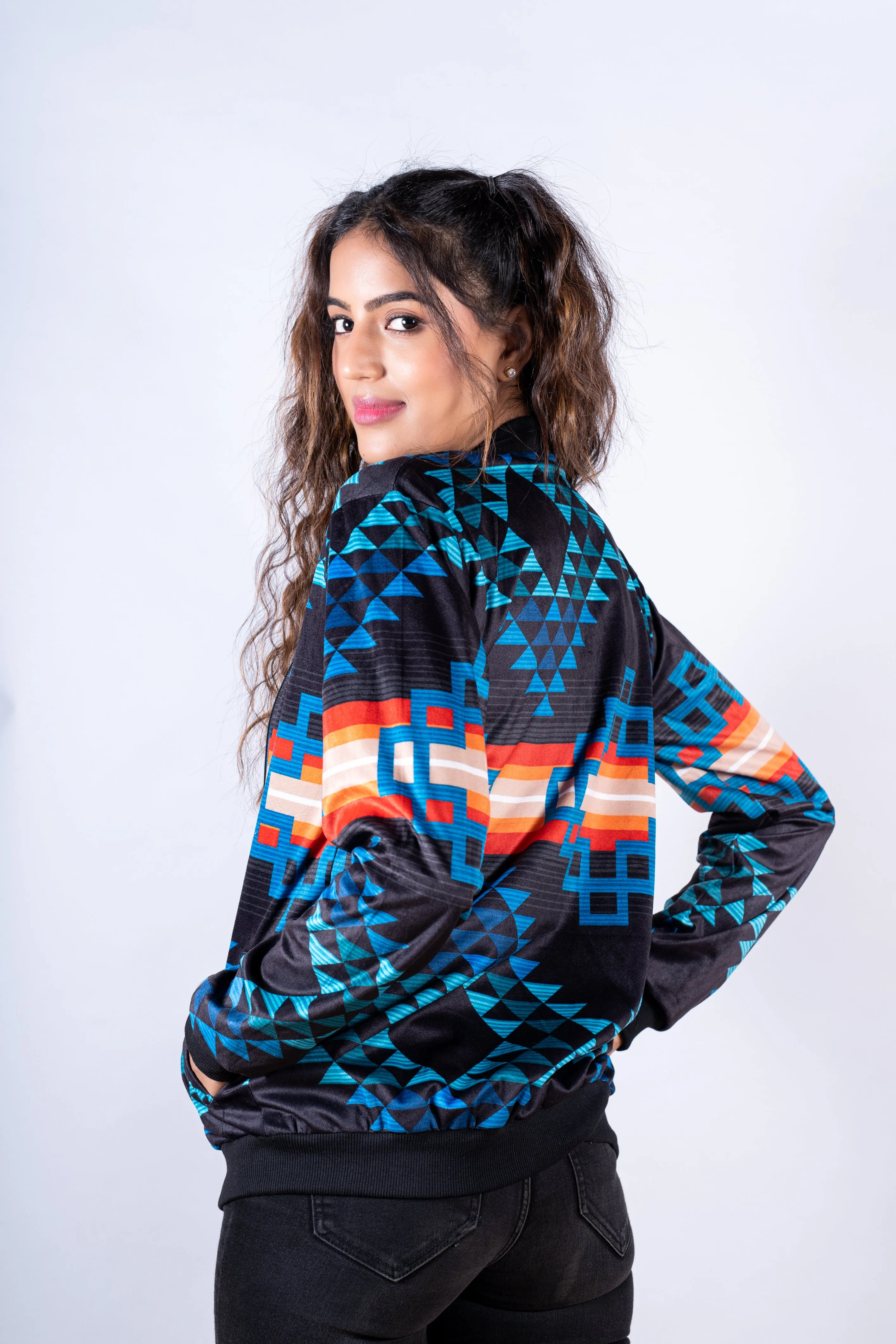 Multicolor Pendleton Printed Jacket For Women