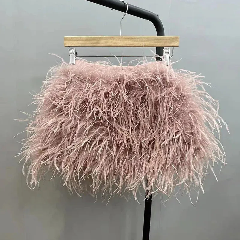 Mya - Ostrich Feather Skirt