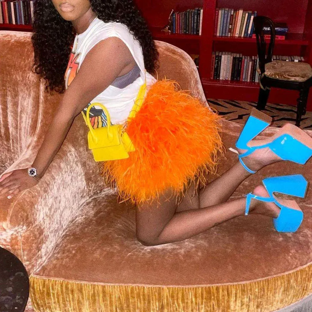 Mya - Ostrich Feather Skirt