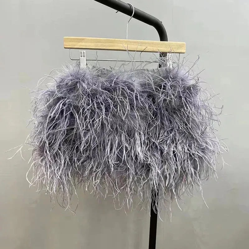 Mya - Ostrich Feather Skirt