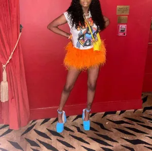 Mya - Ostrich Feather Skirt