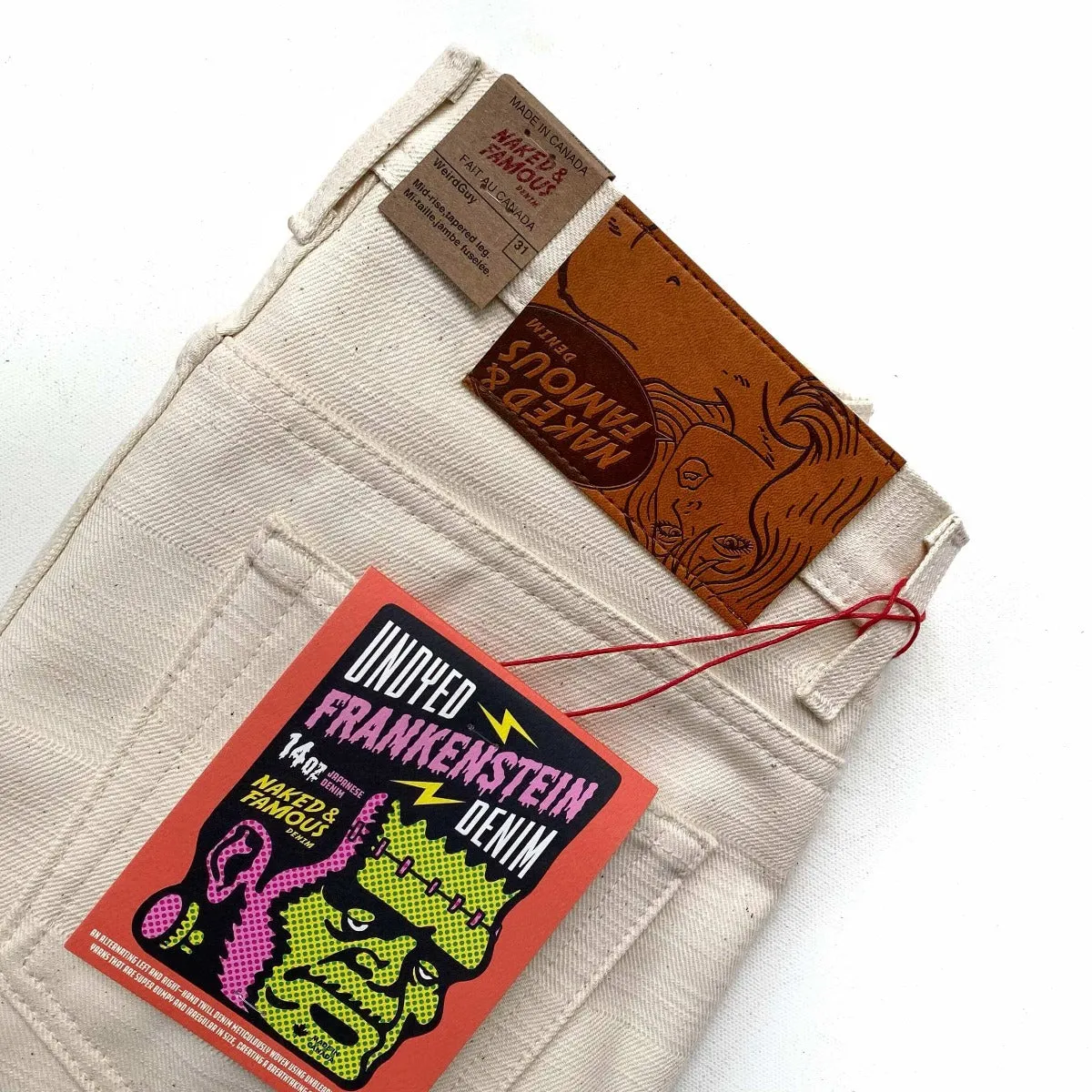 Naked & Famous Denim Undyed Frankenstein - Weird Guy Jeans