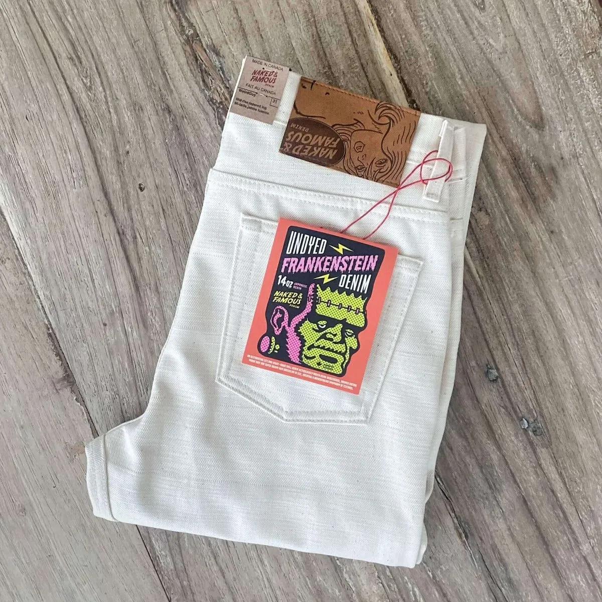 Naked & Famous Denim Undyed Frankenstein - Weird Guy Jeans