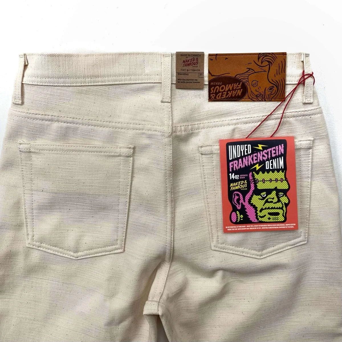 Naked & Famous Denim Undyed Frankenstein - Weird Guy Jeans