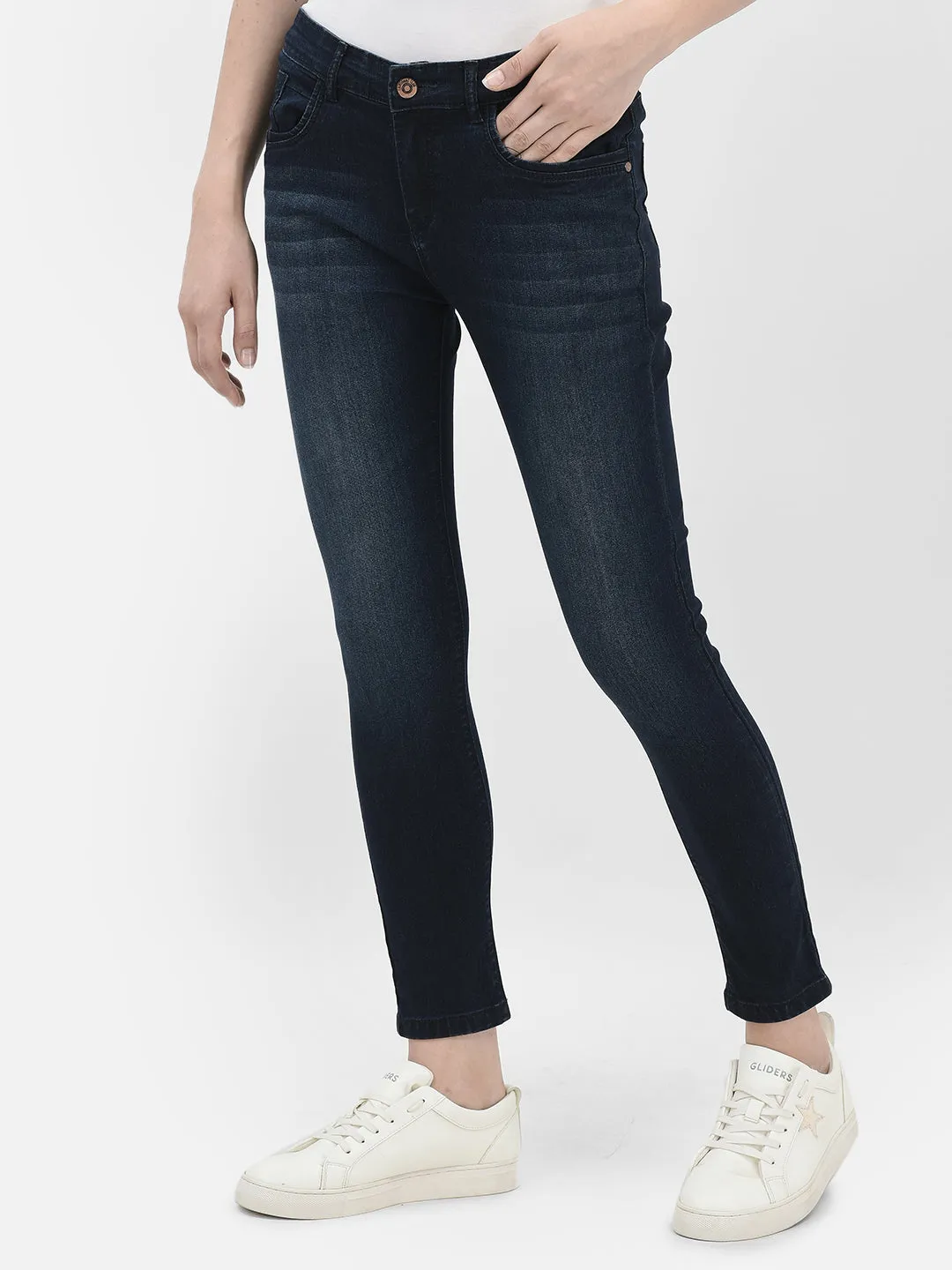 Navy Blue Skinny and Stretchable Jeans