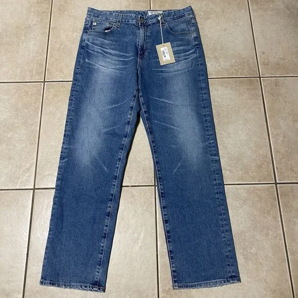 NEW AG Jeans Adriano Goldschmied Saige 33x33 High-Rise Straight Denim Jean AG-ED