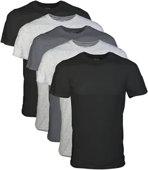 New Gildan 5 pack Cool Spire Mens Crew Neck T-shirts, Assorted Sz L!