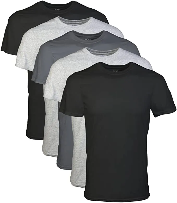 New Gildan 5 pack Cool Spire Mens Crew Neck T-shirts, Assorted Sz L!