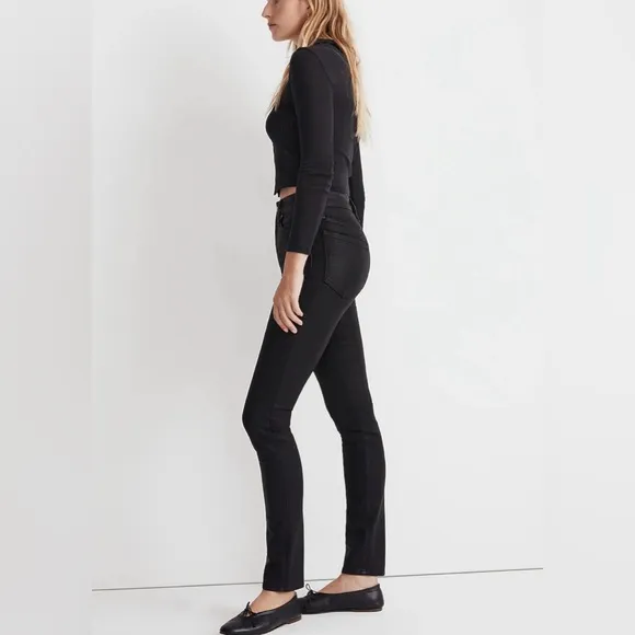 New Madewell Stovepipe Jeans in True Black Wash: Coated Edition!!!