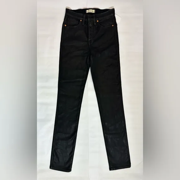 New Madewell Stovepipe Jeans in True Black Wash: Coated Edition!!!