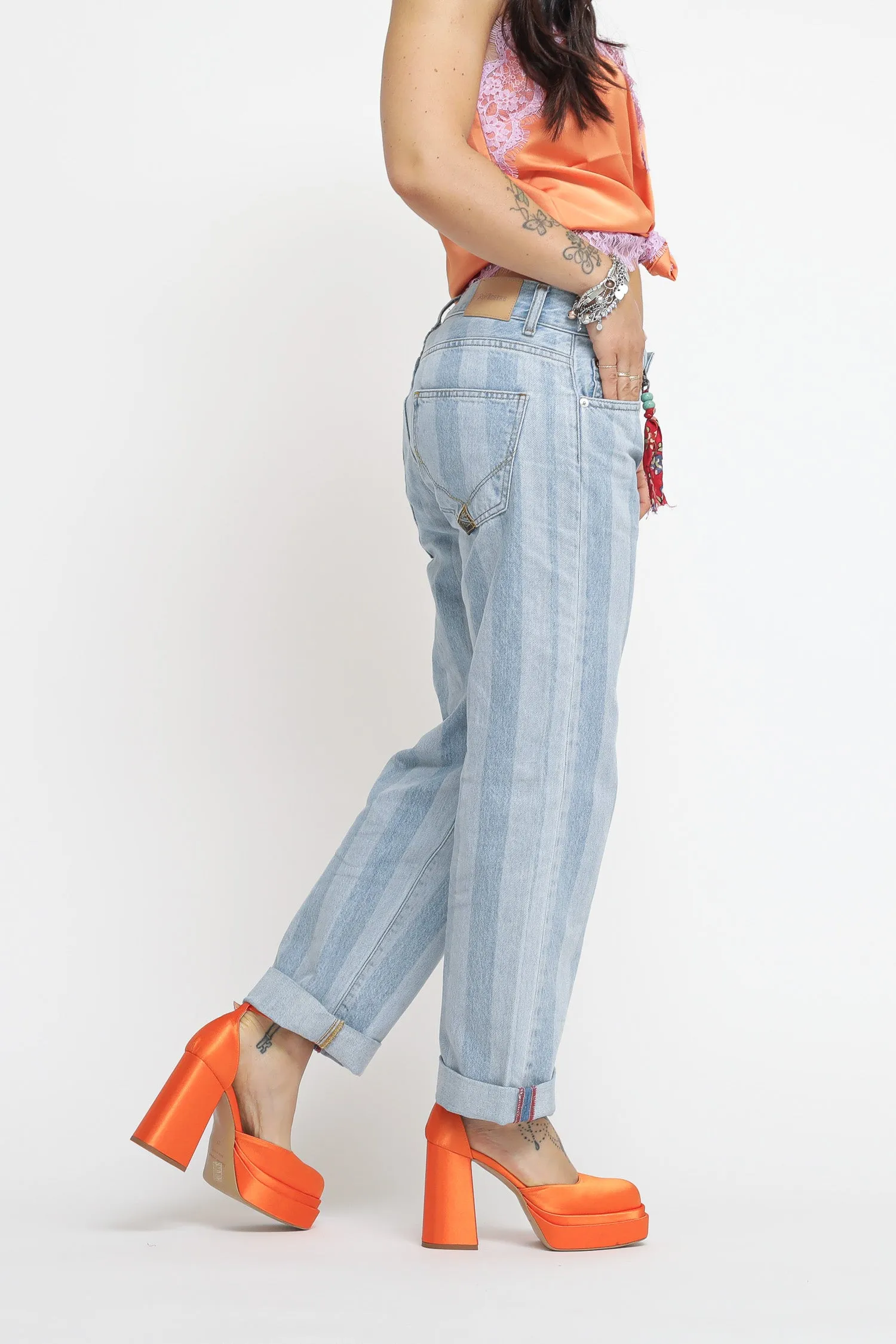 New Oksar Woman - Denim Laser Stripe