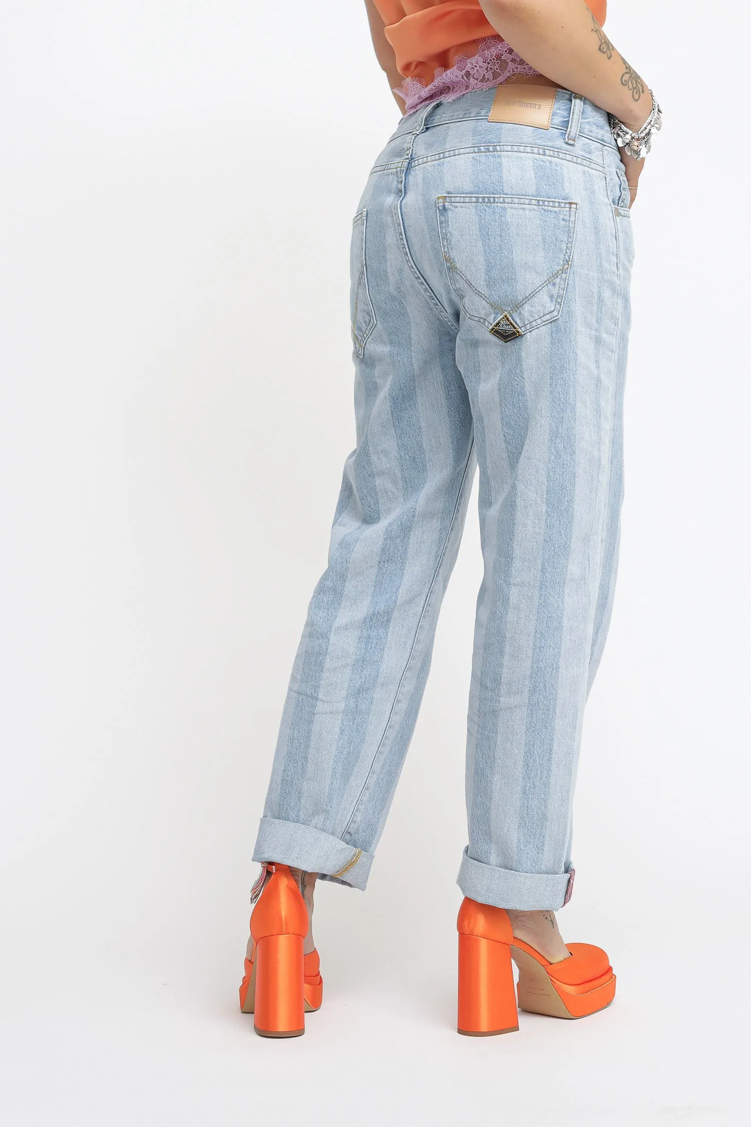 New Oksar Woman - Denim Laser Stripe