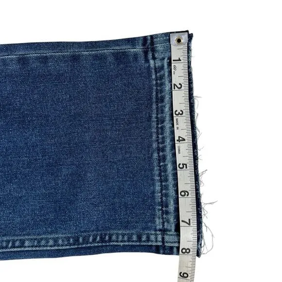 New Women’s Hudson Jade Mid Rise Loose Fit Distressed Jeans Size 27