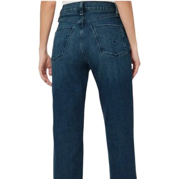 New Women’s Hudson Jade Mid Rise Loose Fit Distressed Jeans Size 27