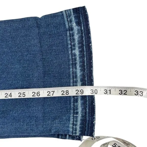 New Women’s Hudson Jade Mid Rise Loose Fit Distressed Jeans Size 27