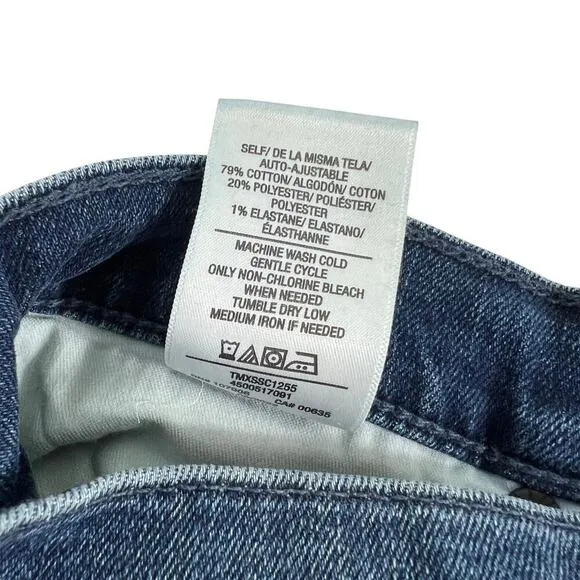 New Women’s Hudson Jade Mid Rise Loose Fit Distressed Jeans Size 27