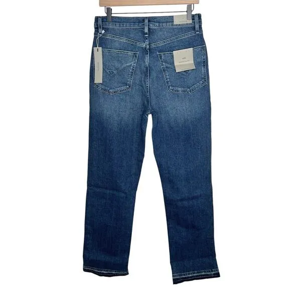 New Women’s Hudson Jade Mid Rise Loose Fit Distressed Jeans Size 27