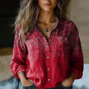 NIVES AND PRINTED VINTAGE BLOUSE