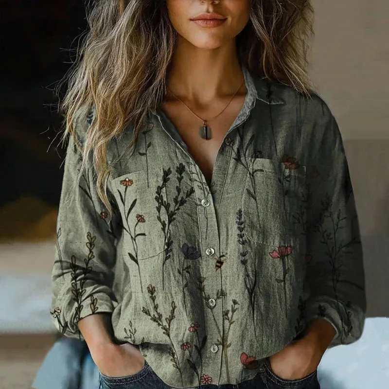 NIVES AND PRINTED VINTAGE BLOUSE