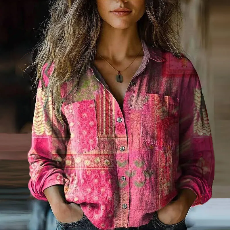 NIVES AND PRINTED VINTAGE BLOUSE