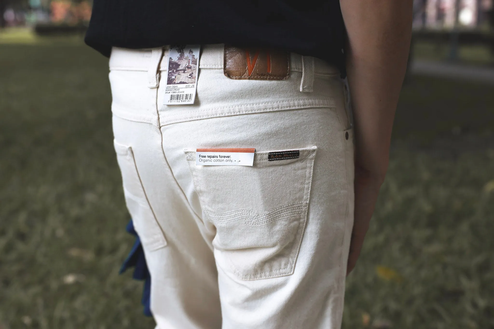 【Nudie Jeans】Lean Dean Soaked Cream／11.75oz／合身上寬下窄