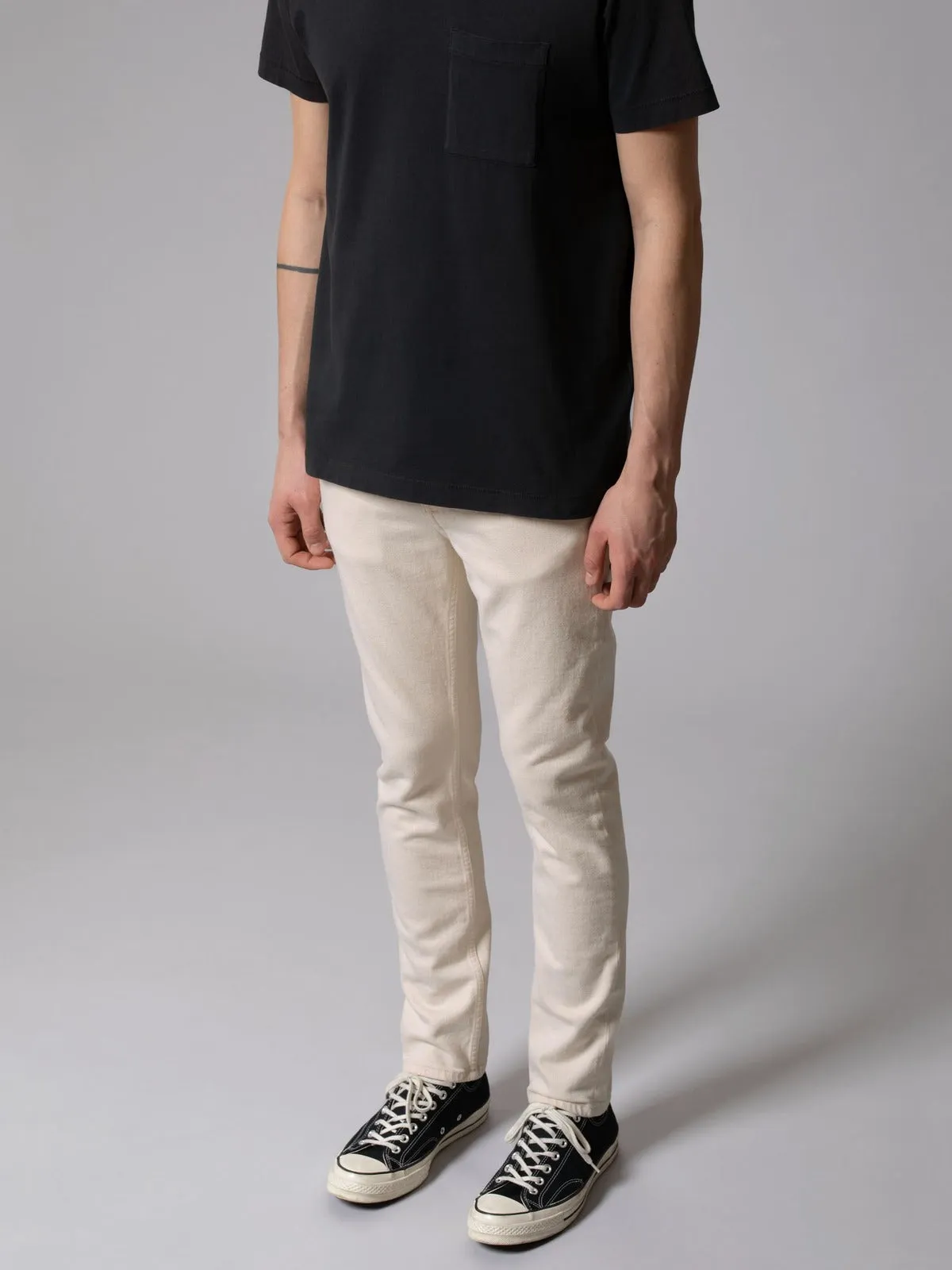 【Nudie Jeans】Lean Dean Soaked Cream／11.75oz／合身上寬下窄