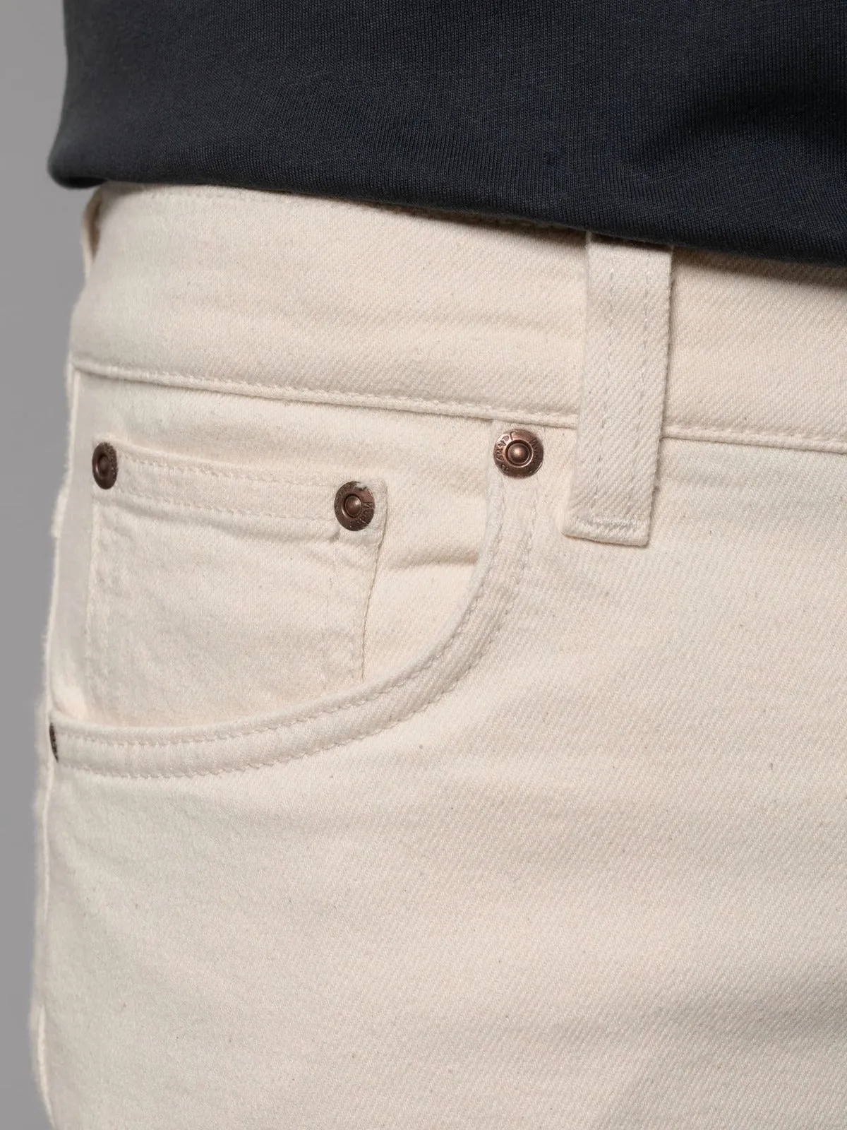 【Nudie Jeans】Lean Dean Soaked Cream／11.75oz／合身上寬下窄