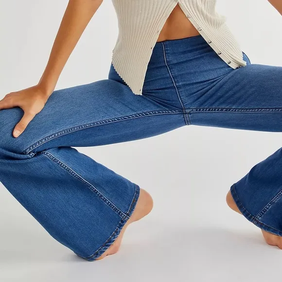 NWT Free People Penny Pull On Jeans in Sapphire Sz 27 Z91